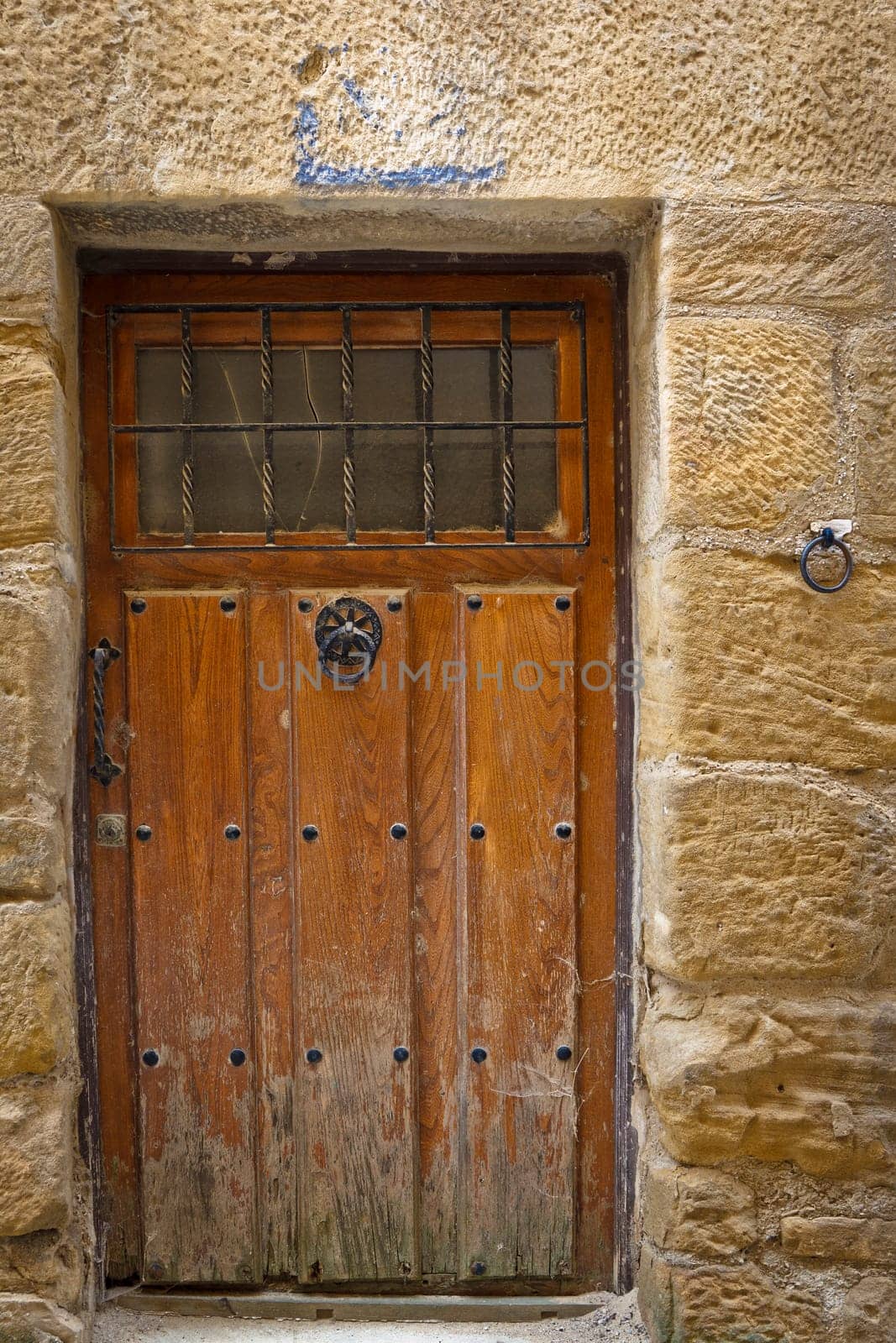Architectural detail. Antique wooden door, Labastida, Alava, Spain