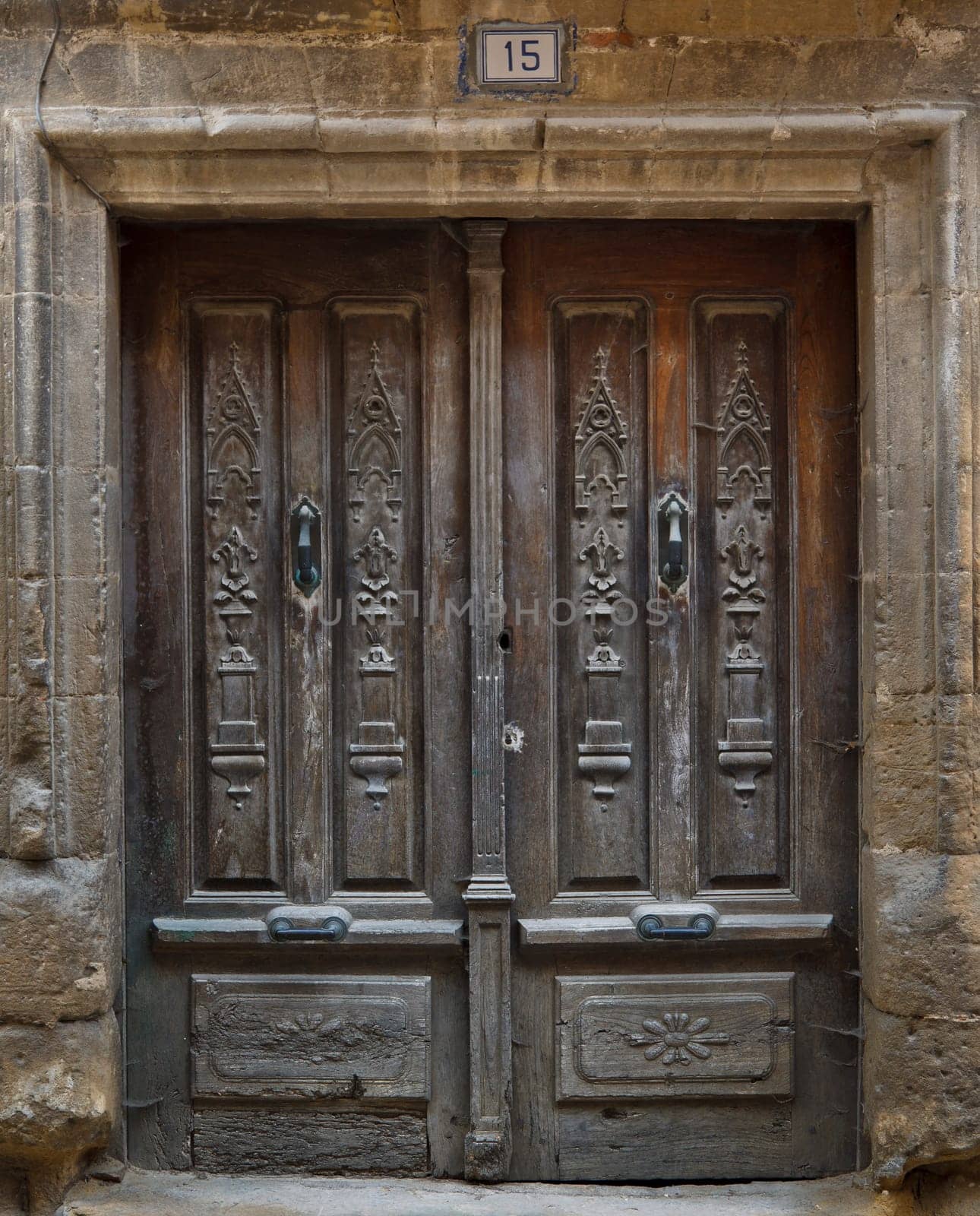 Architectural detail. Antique wooden door, Labastida, Alava, Spain