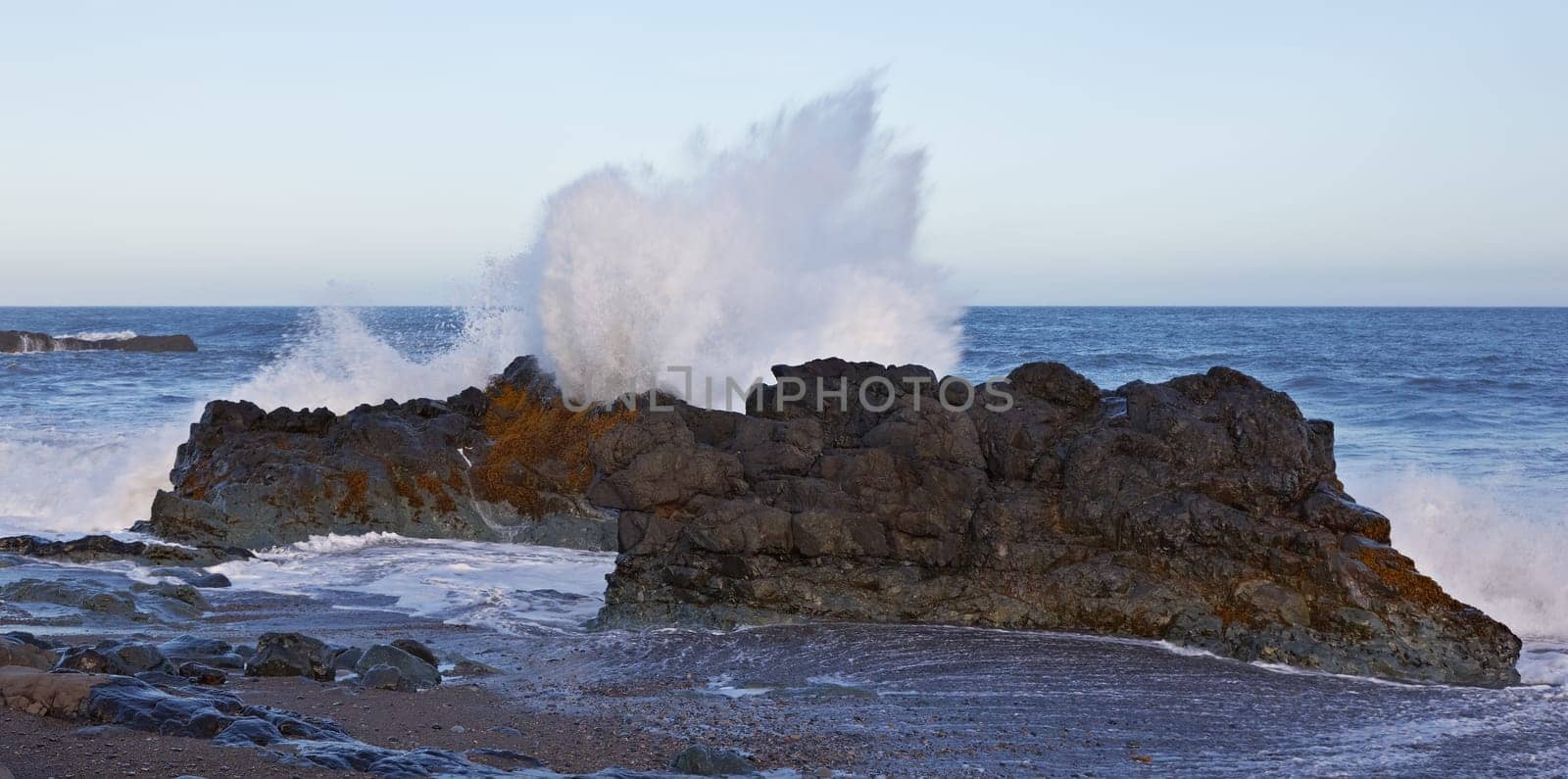 Heavy sea in the East Fjords, Laekjavik, Iceland