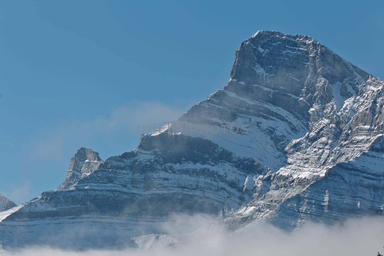 Majestic snowcapped mountains in the Canadian Rockies, Banff National Park, Alberta, Canada