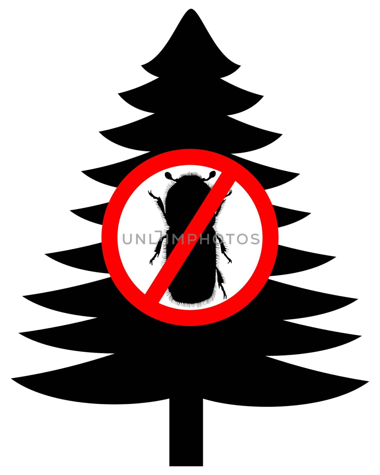 Spruce bark beetle traffic sign