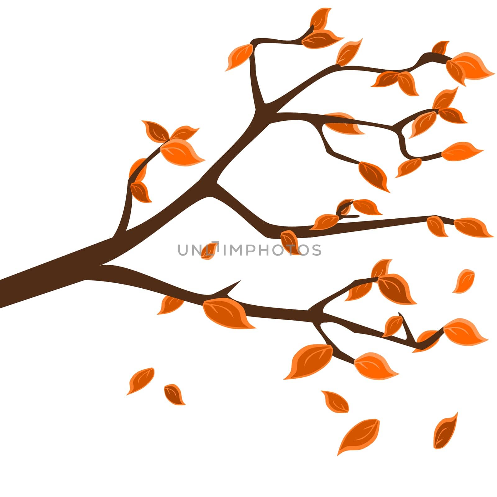 Branch with golden leafs