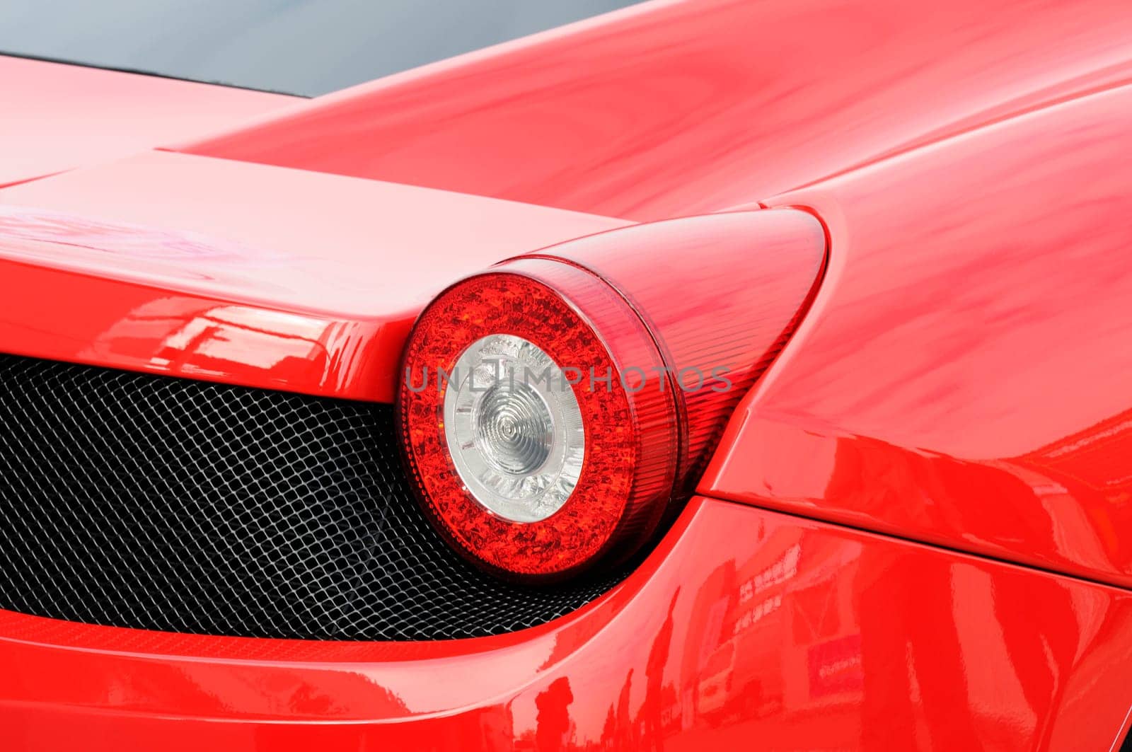 attractive red sport car