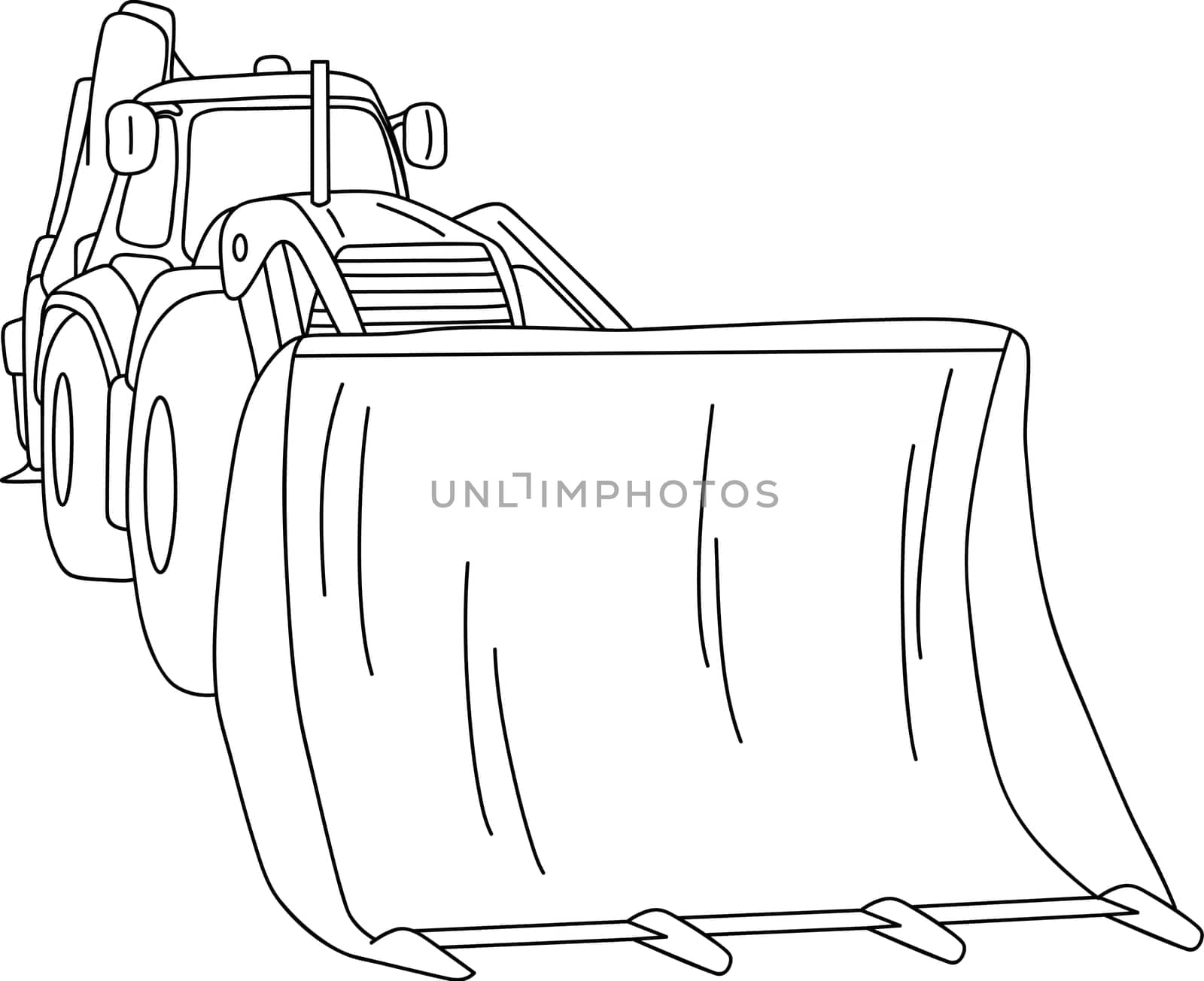 vector - excavator - dozer tractor isolated on background