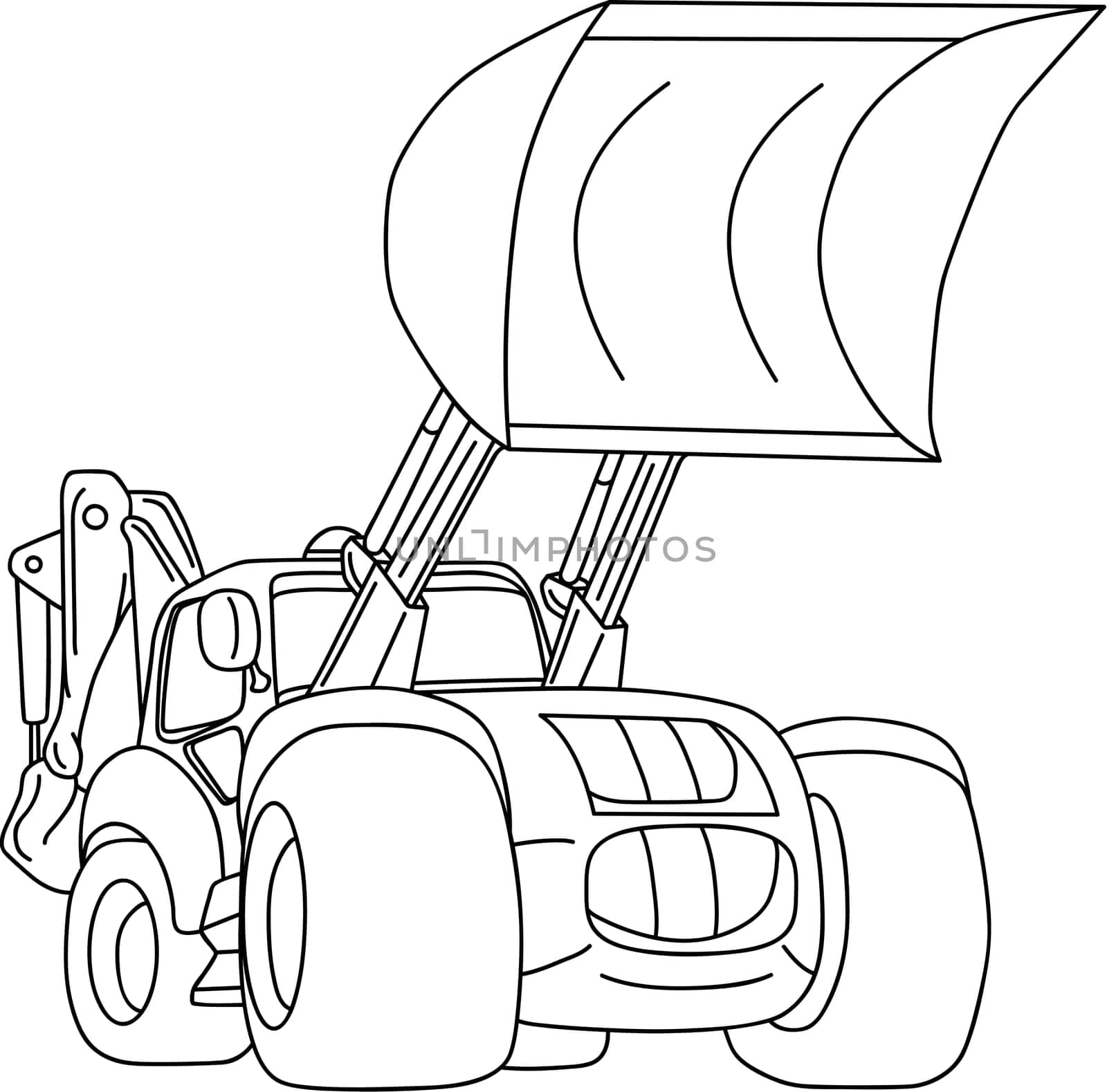 vector - excavator - dozer tractor isolated on background