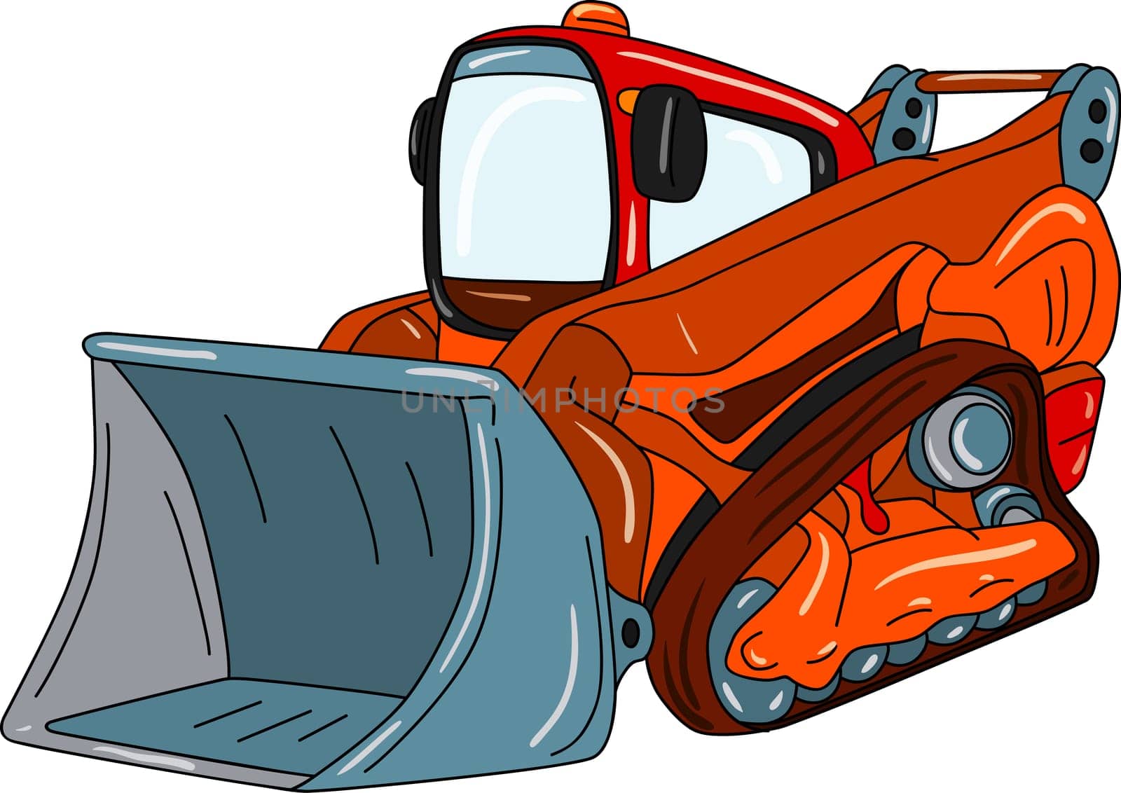 vector - excavator - small dozer isolated on background