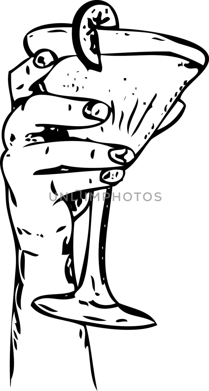 vector - hand with glass isolated on background