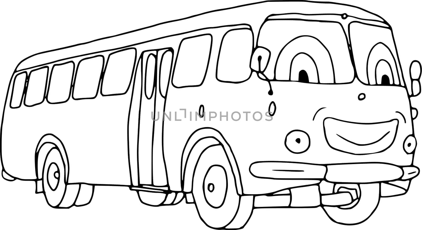 vector - smiling bus isolated on background
