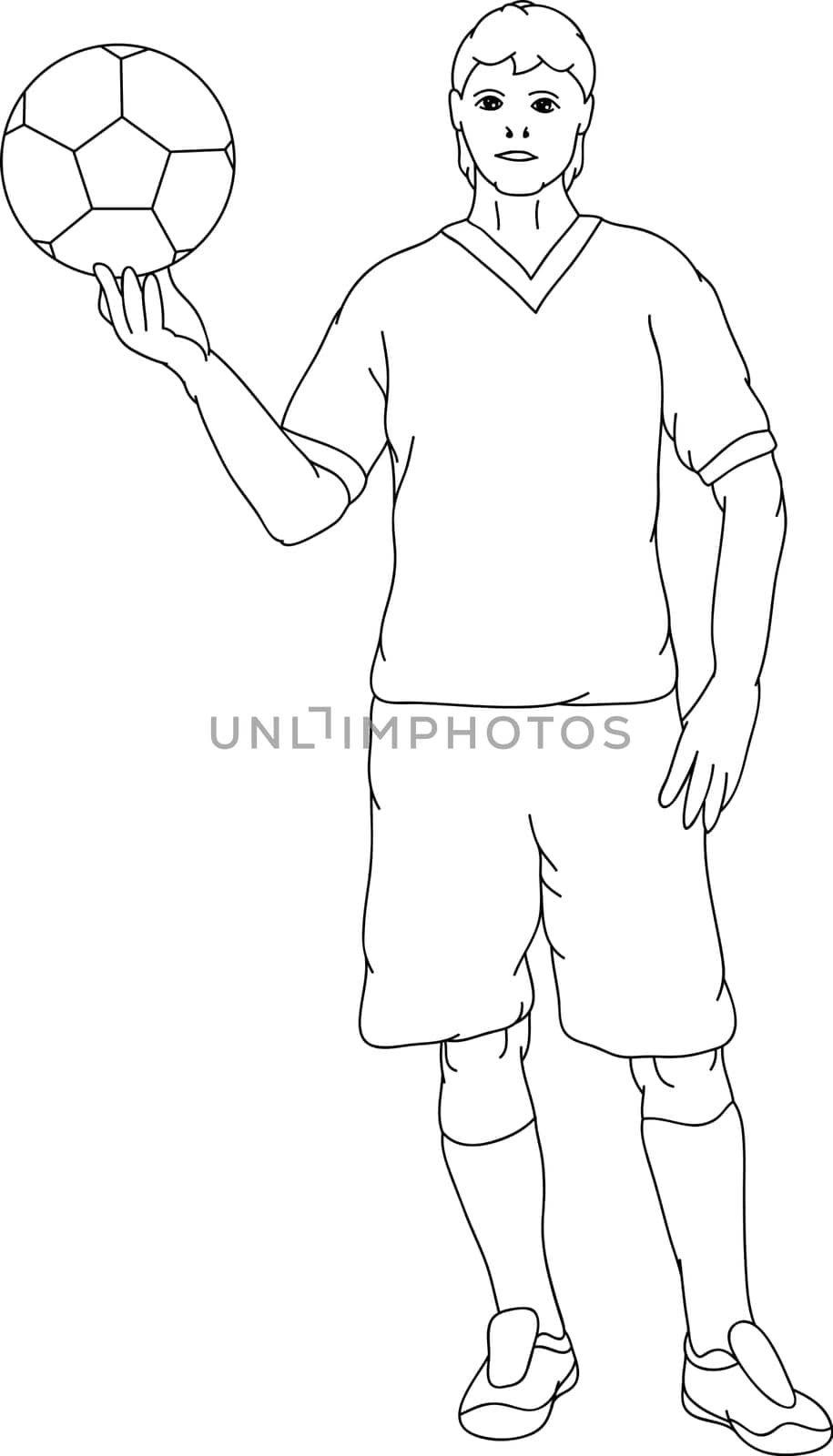 vector - player with a foot on the balloon
