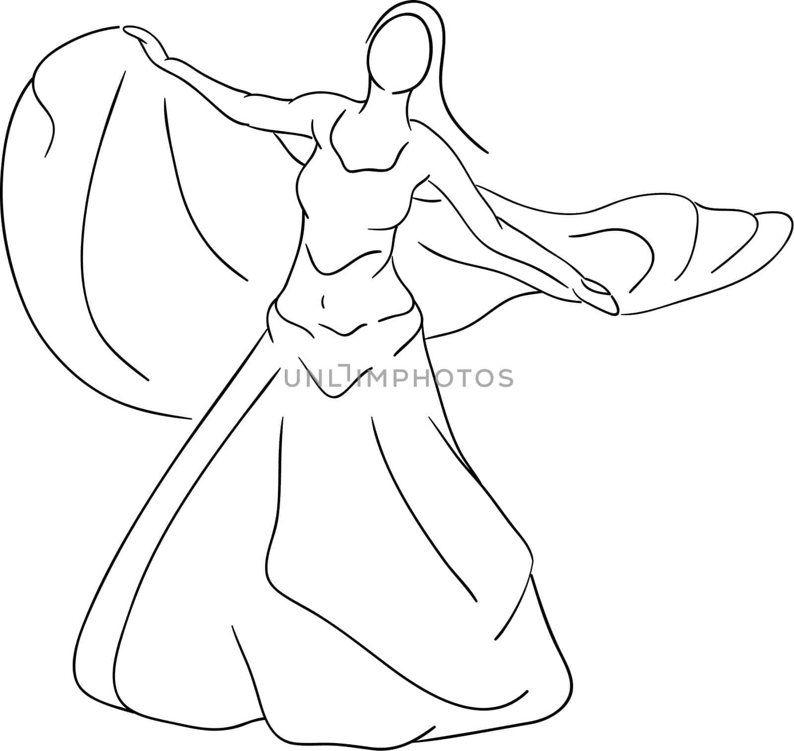 vector - belly dancer isolated on background