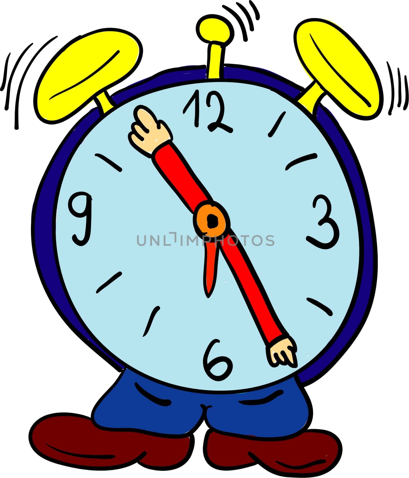 vector - humor alarm clock isolated on background