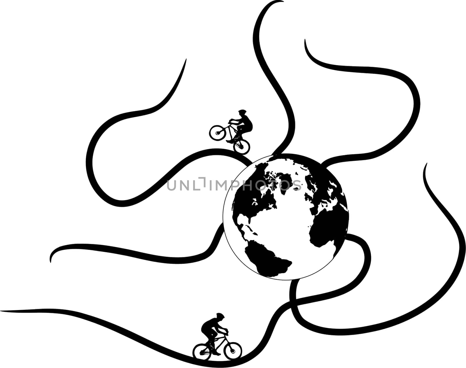vector - abstract globe of biker