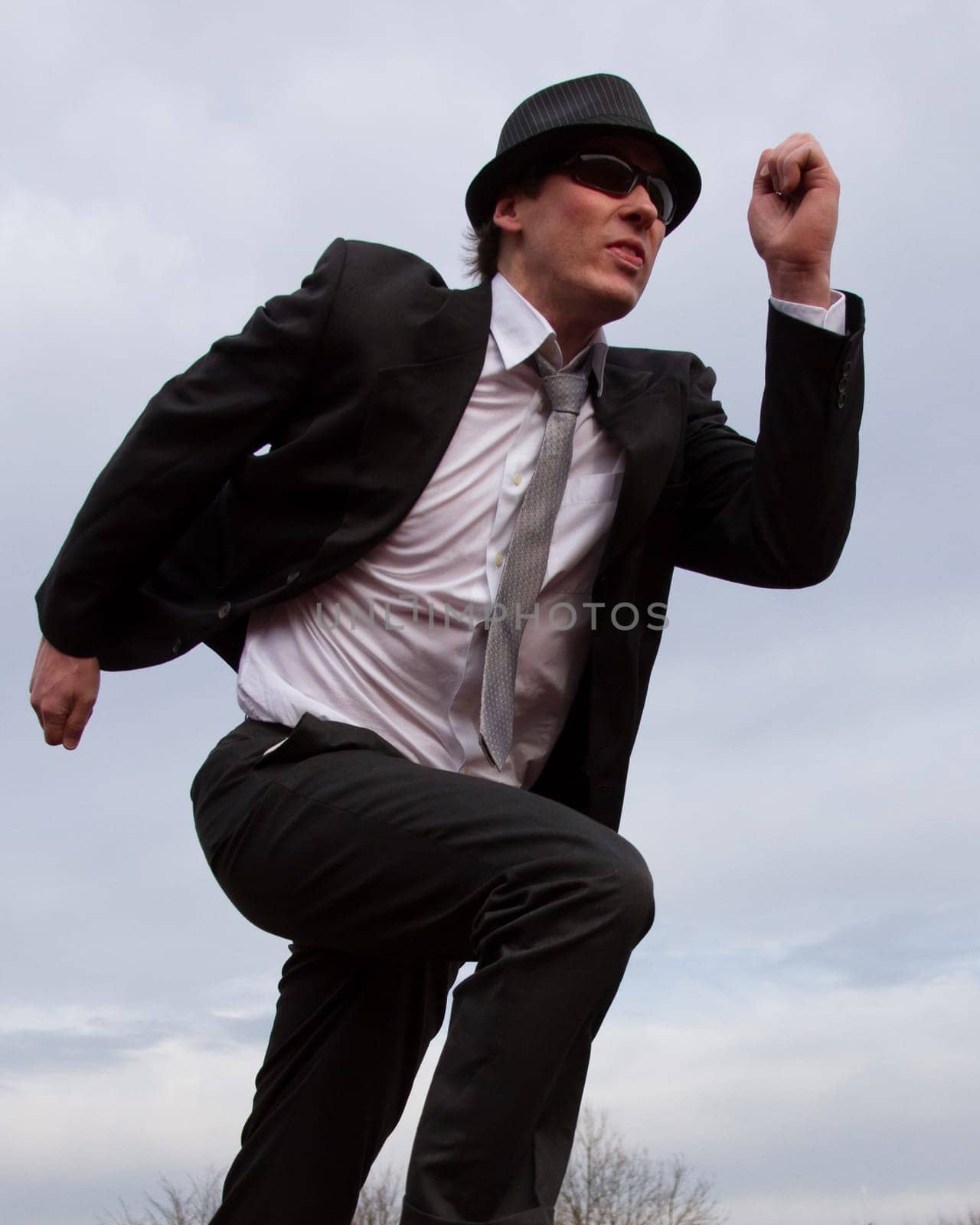 Sprinting businessman
