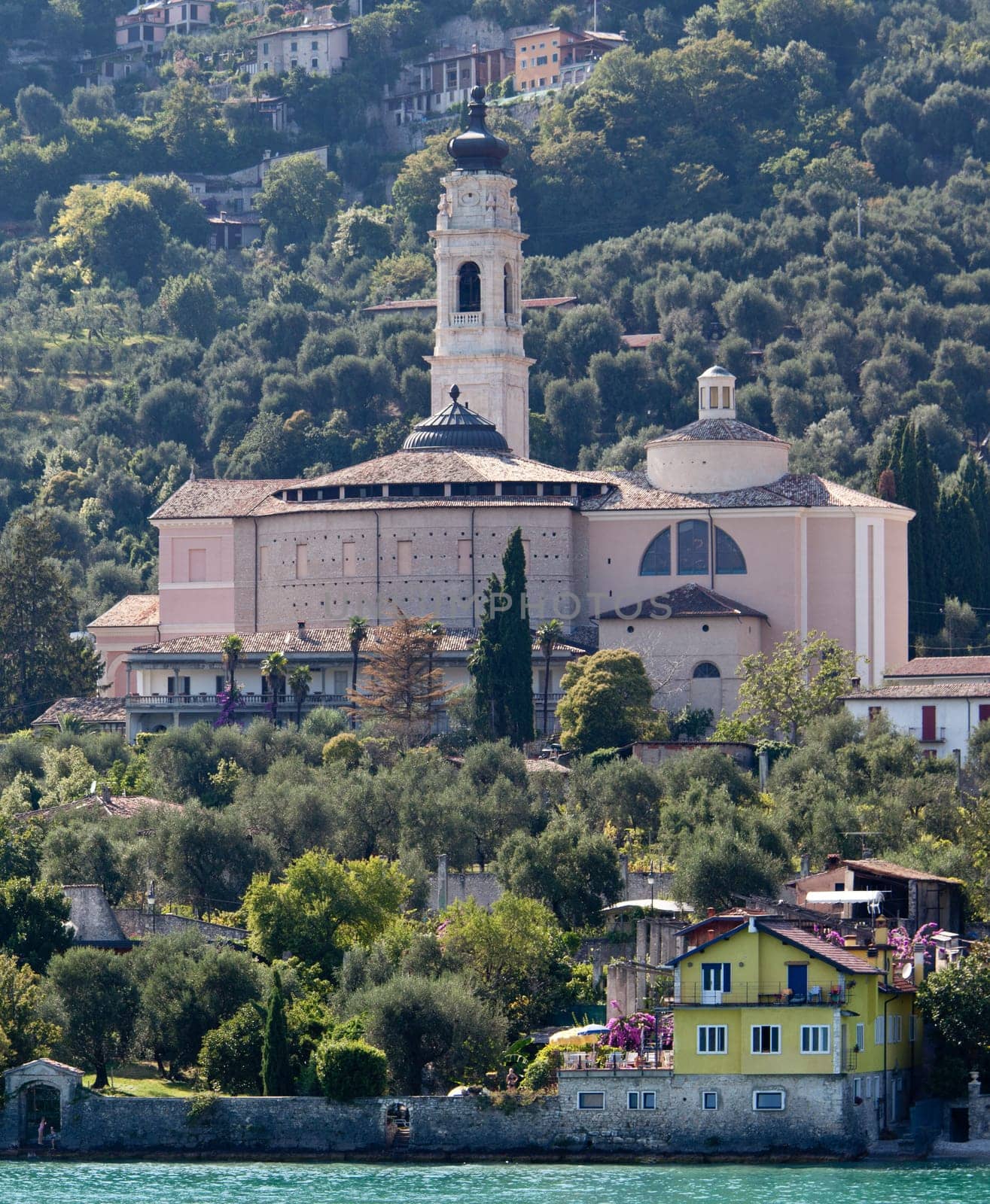Town tower in Maderno on banks of Lake Garda