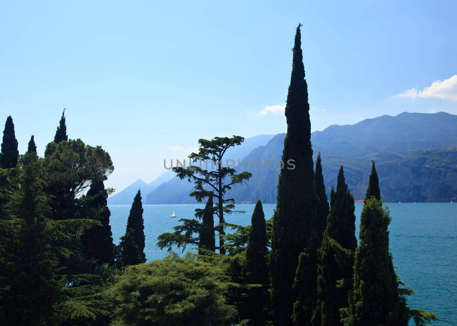 View of Lake Garda from castle walls of Malcesine