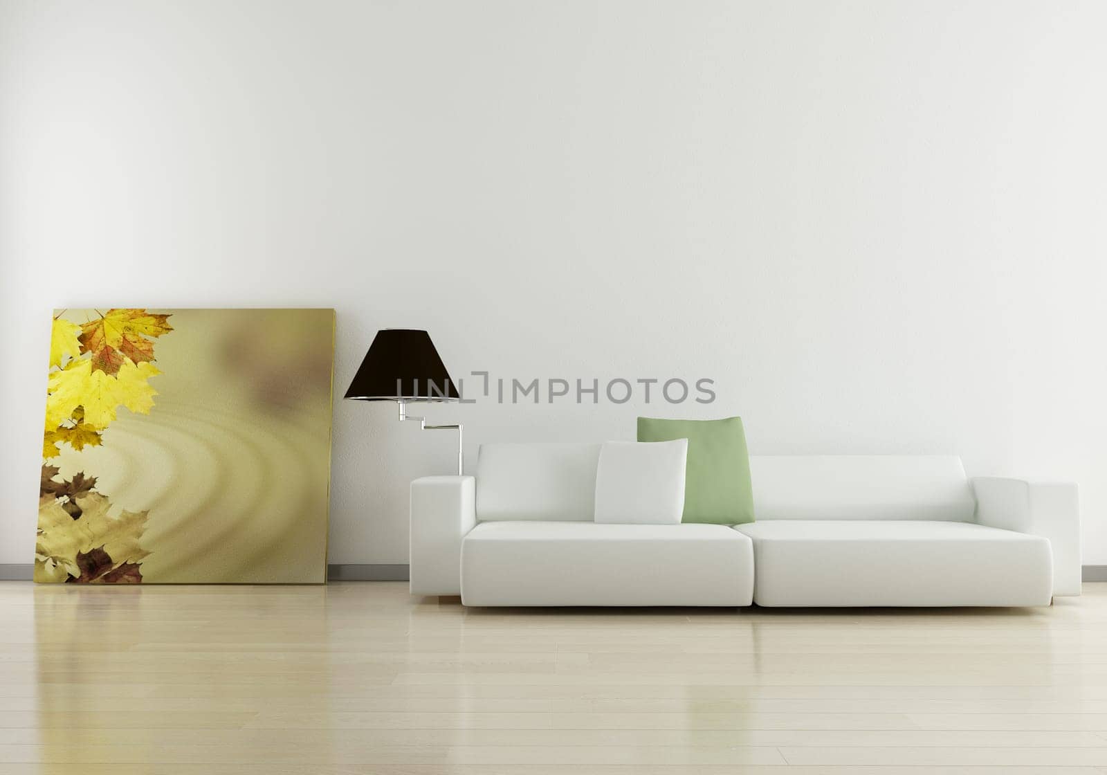 Modern interior (3D render) - Living room