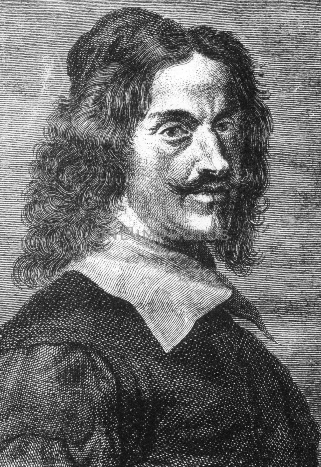 Diego Rodriguez de Silva y Velazquez (1599-1660) on engraving from the 1700s. Spanish painter, leading artist in the court of King Philip IV.