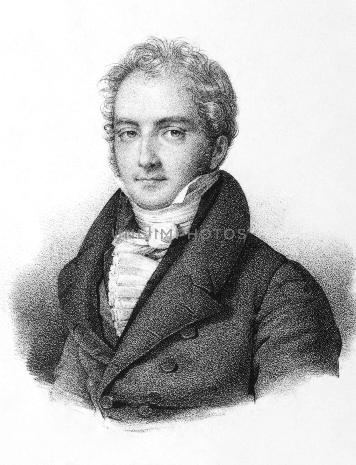 Jean Paul Pierre Casimir-Perier (1777-1832) on engraving from the 1800s. French politician, 11th Prime Minister of France. Engraved by Lemercier in Paris, 1850.