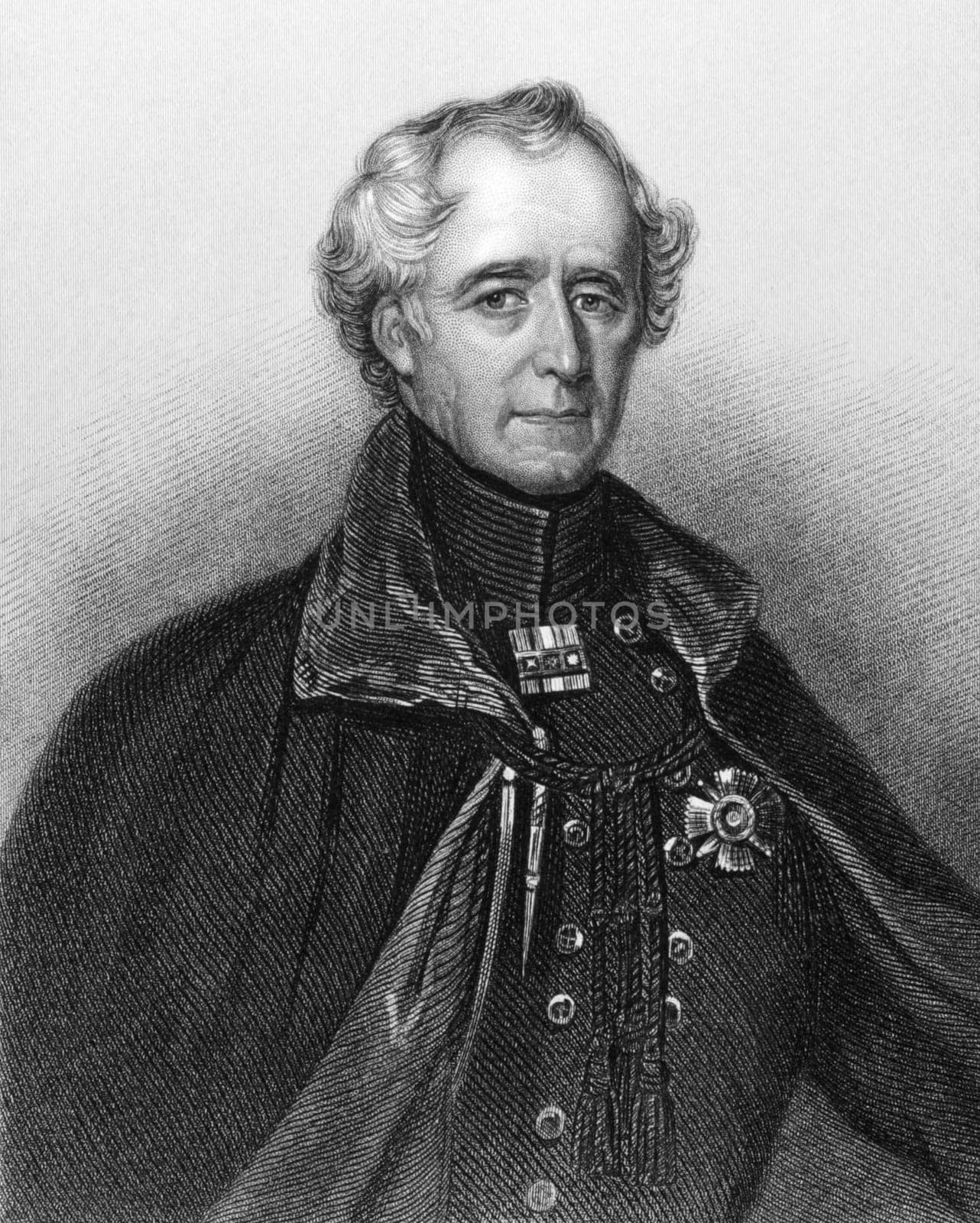 Hugh Gough, 1st Viscount Gough (1779-1869) on engraving from 1840. British Field Marshal. Engraved by H.B.Hall and published by P.Jackson, London &amp  Paris.