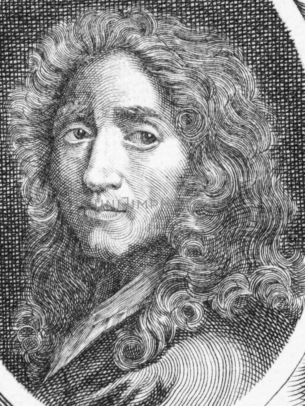 Pierre Mignard (1612-1695) on engraving from the 1800s. French painter.