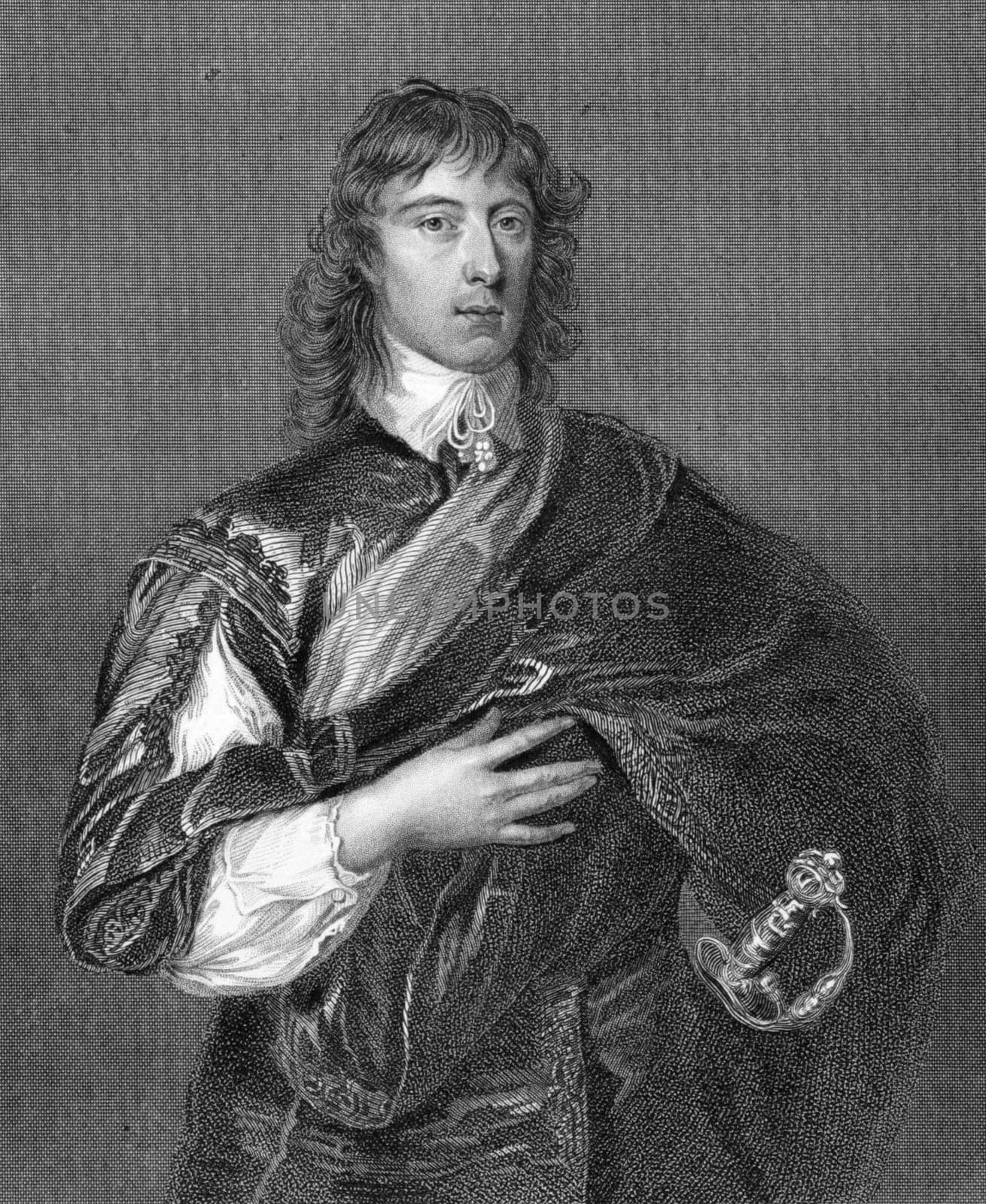 William Howard, 1st Viscount Stafford (1614-1680) on engraving from 1838. Supporter of the Royalist cause before being implicated in the Popish Plot and executed for treason. Regarded as a Roman Catholic martyr. Engraved by H.Robinson after a painting by