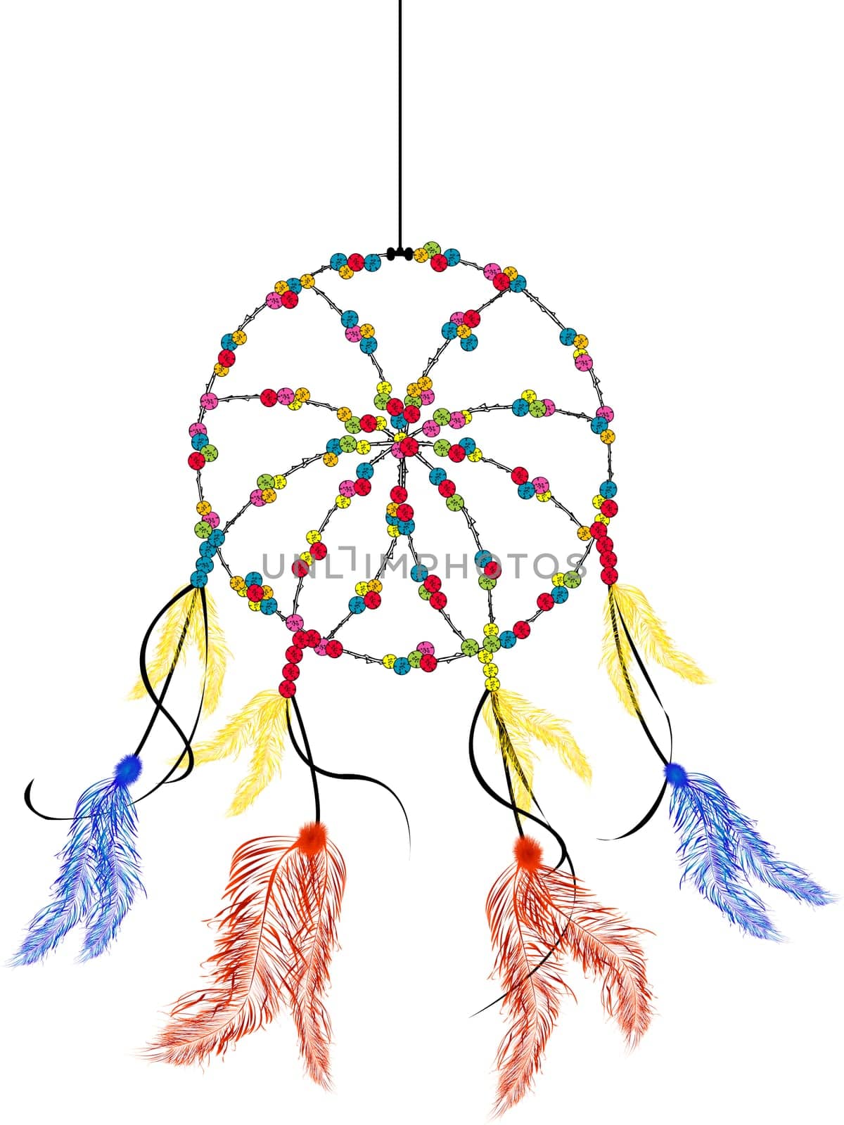 Dream catcher, isolated object over white background