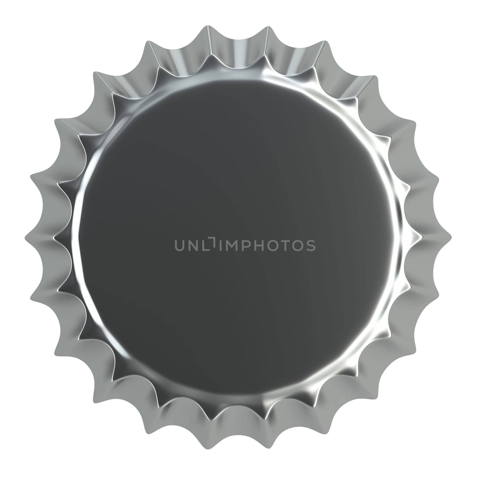 metallic bottle cap 3d illustration  isolated on white