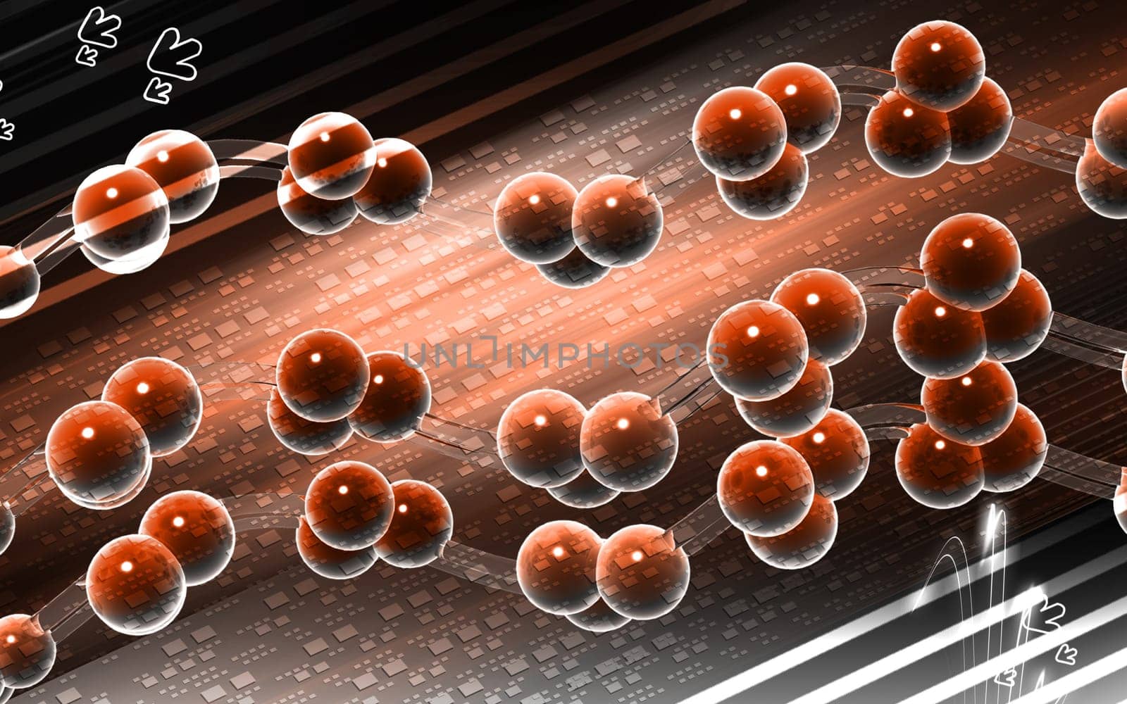 Digital illustration DNA structure in colour background