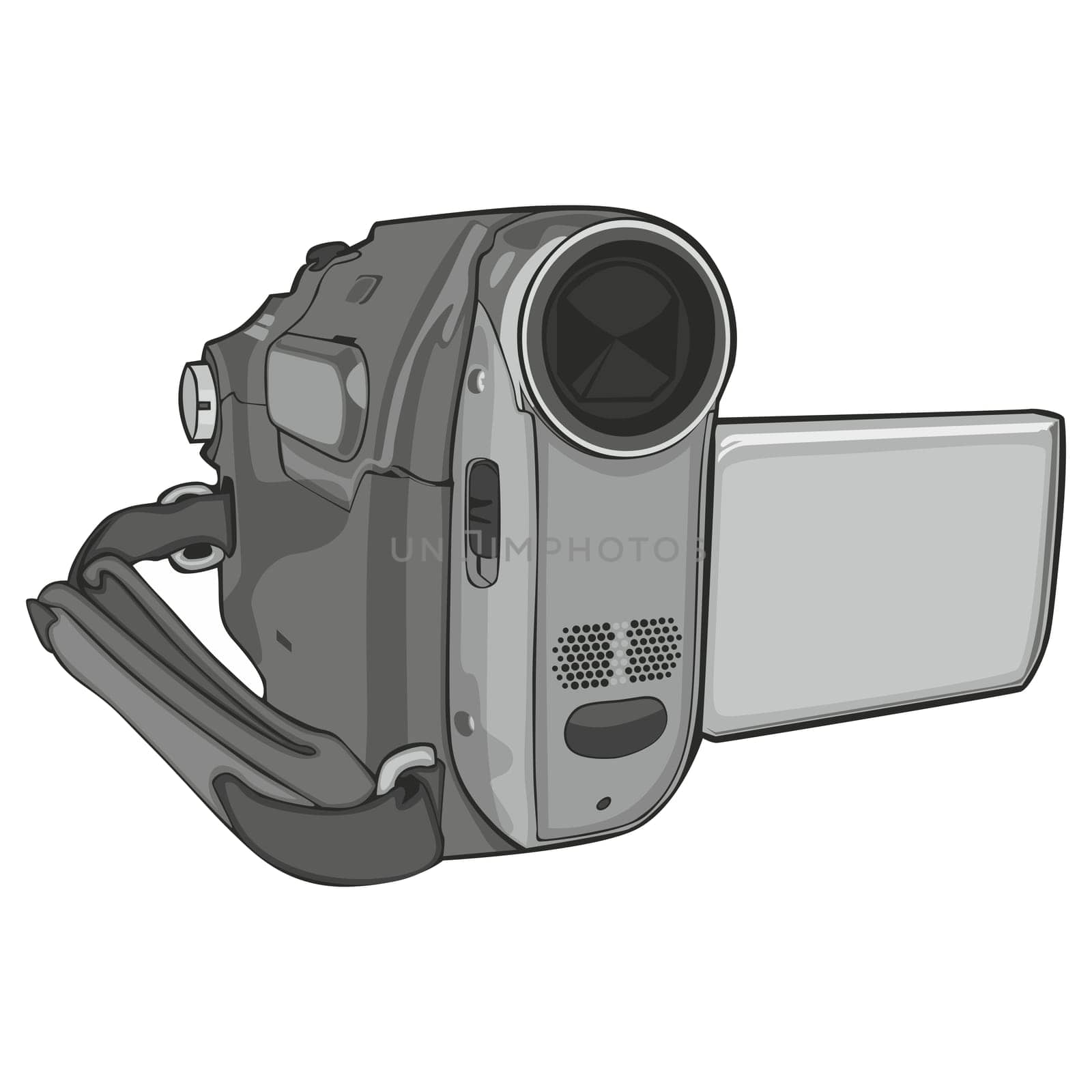 vector illustration of isolated video cam on white background