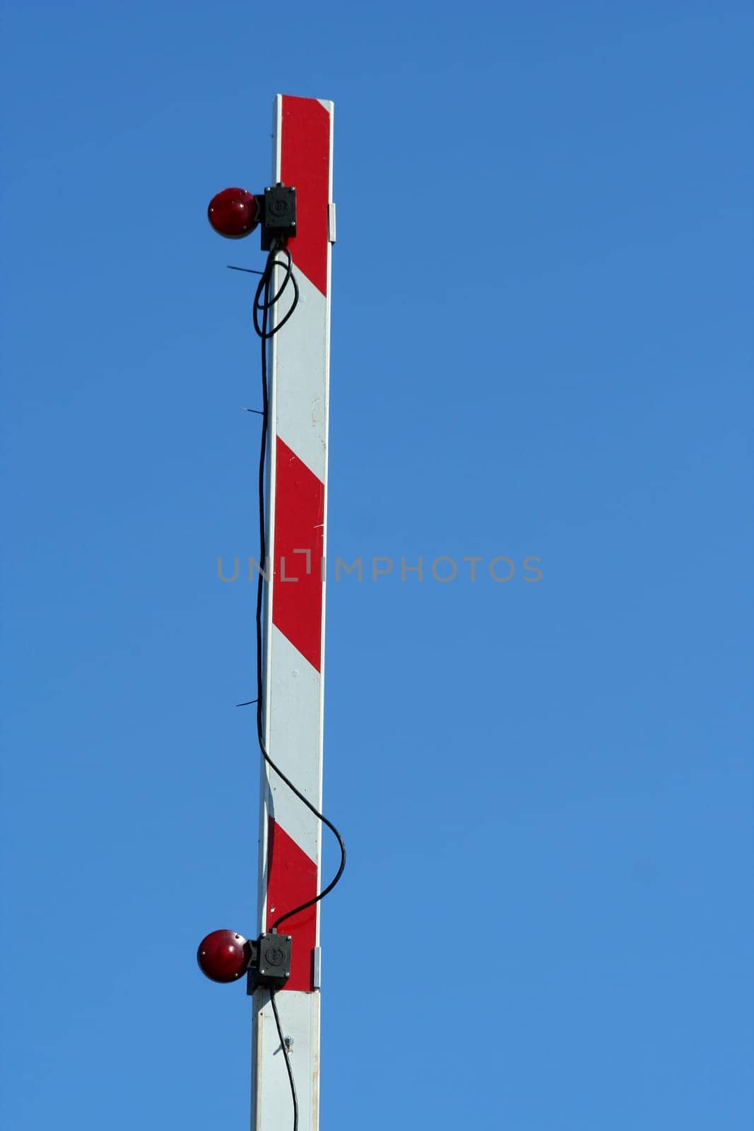 A Railroad crossing signal barrier