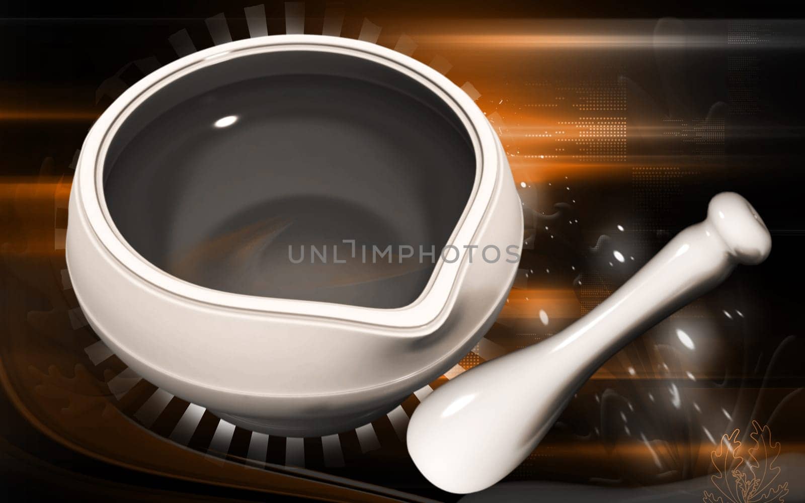 Digital illustration of ayurvedic medicine in making