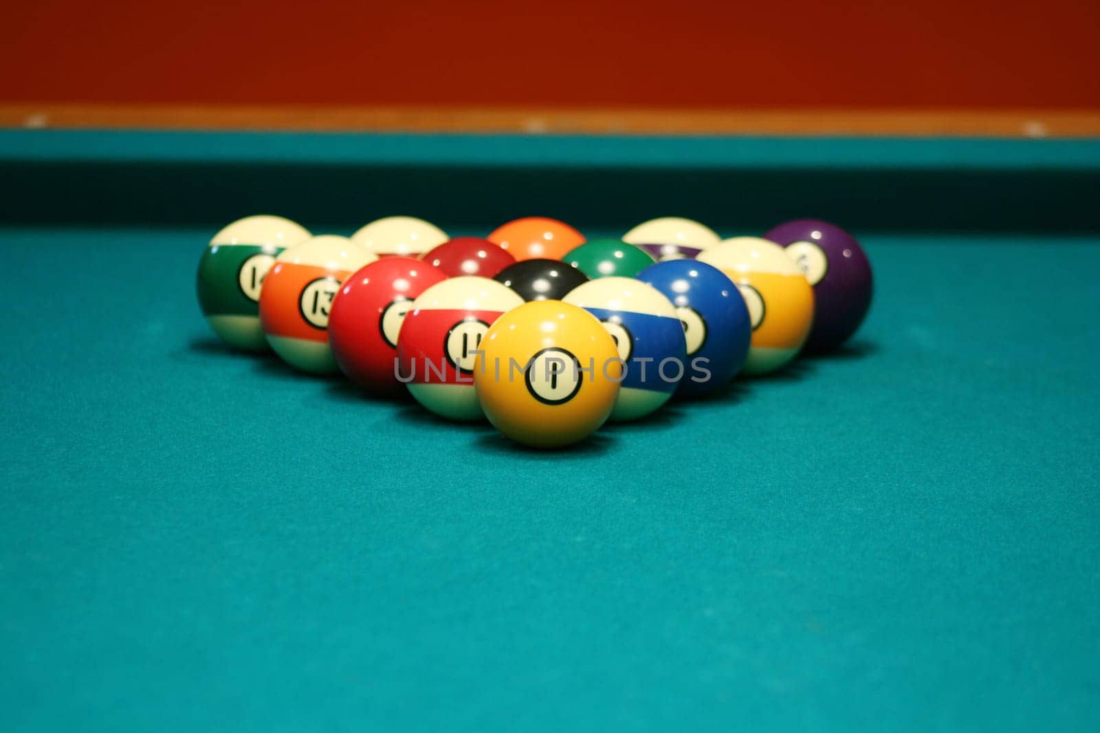 Shallow depth of field 8 ball rack