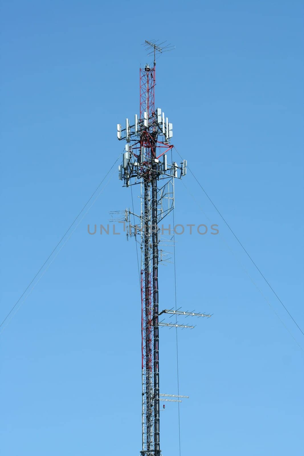 Cell Phone Tower against a blue sky