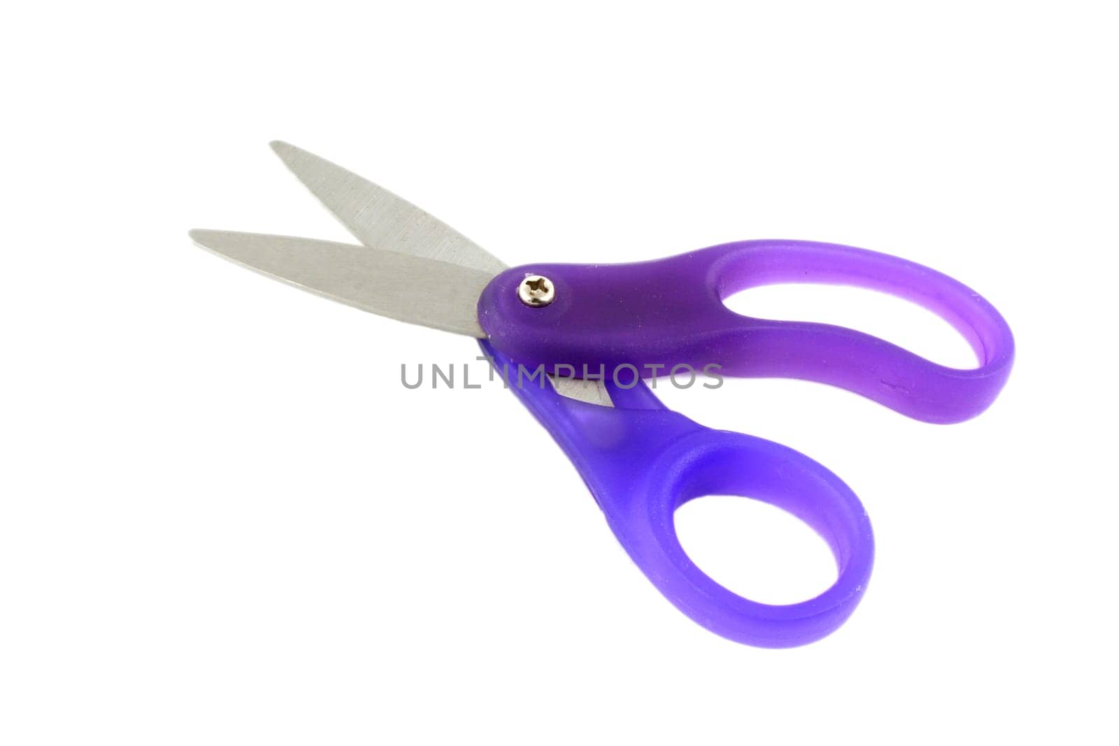 Purple Scissors on a white background
