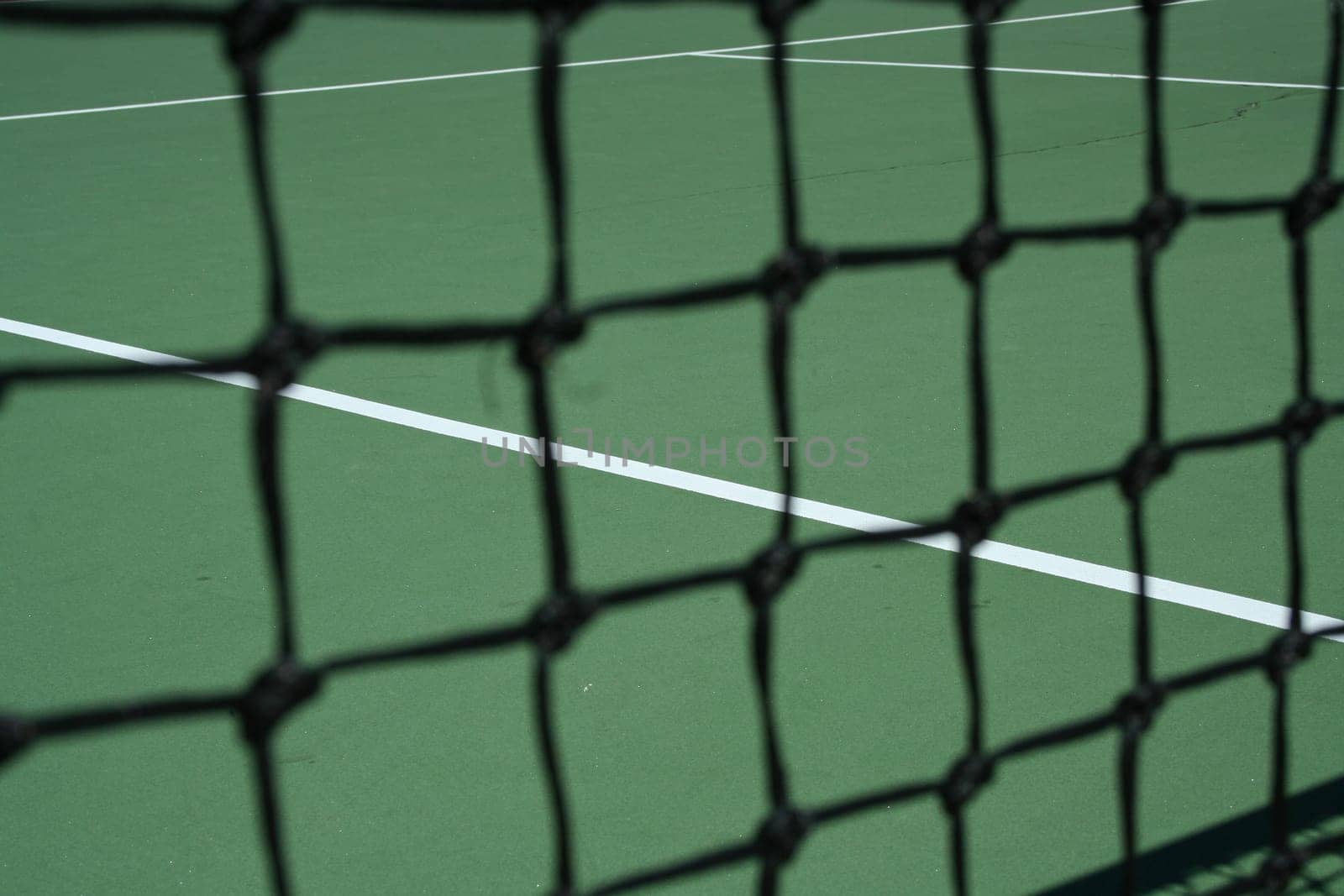 Tennis Court Net focus on the court