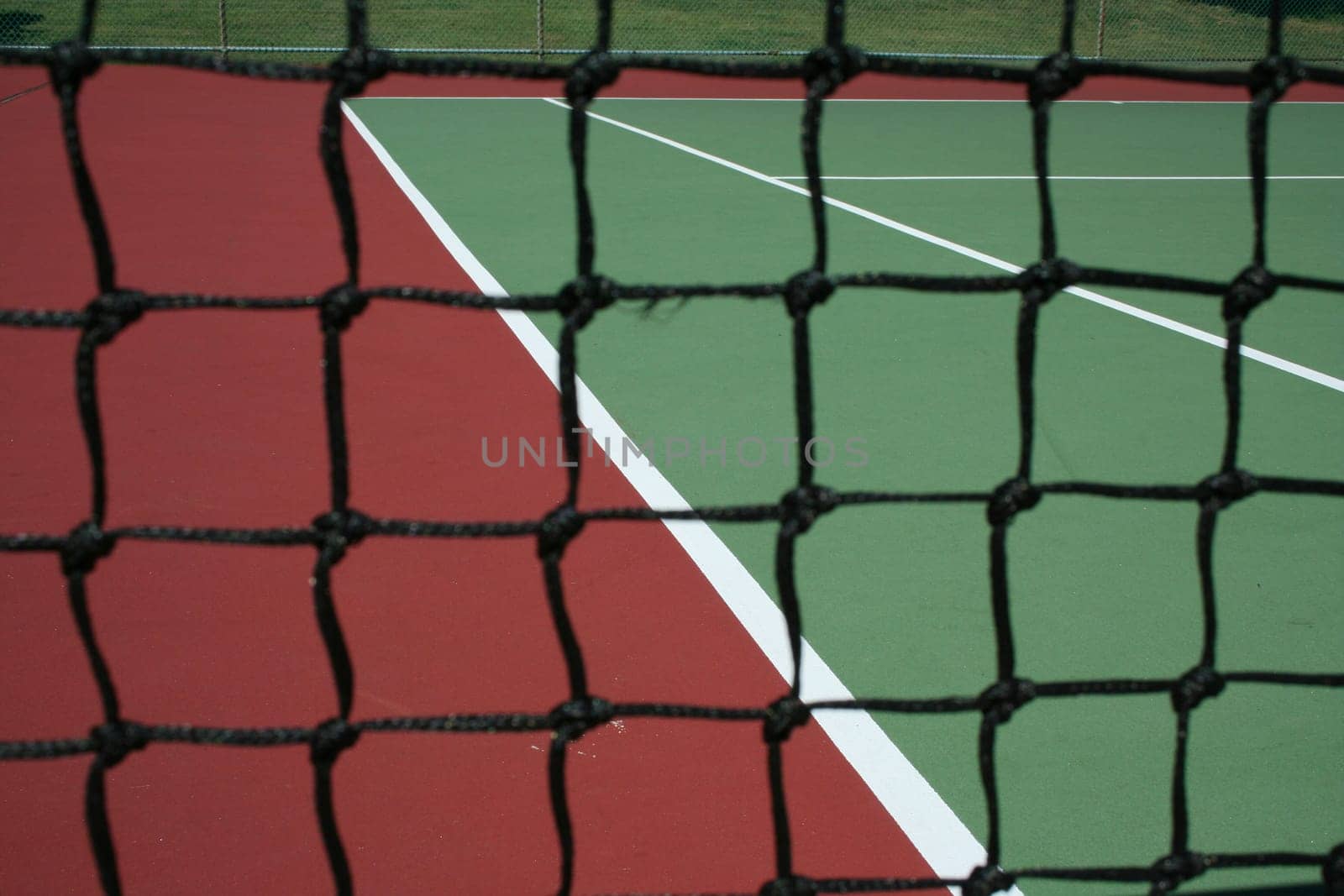 Tennis Court Net focus on the court