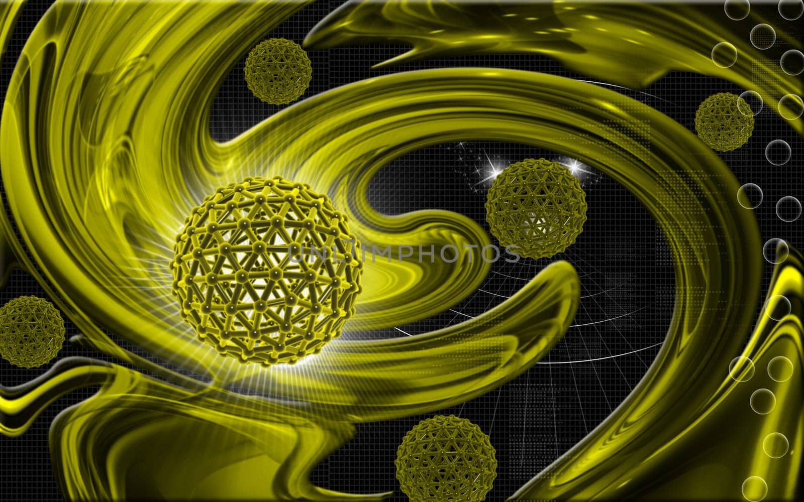 Digital illustration of gene in colour background