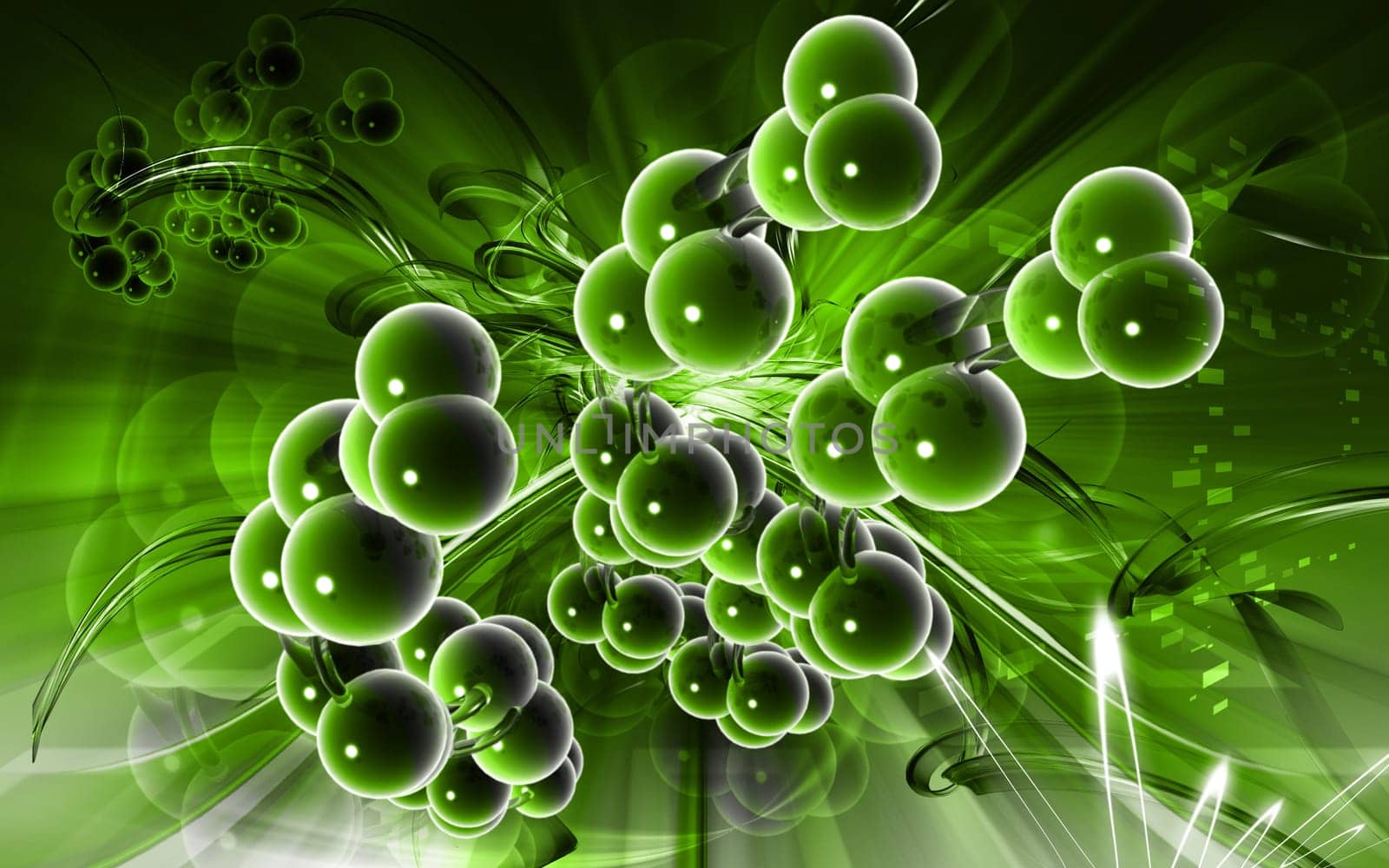 Digital illustration DNA structure in colour background