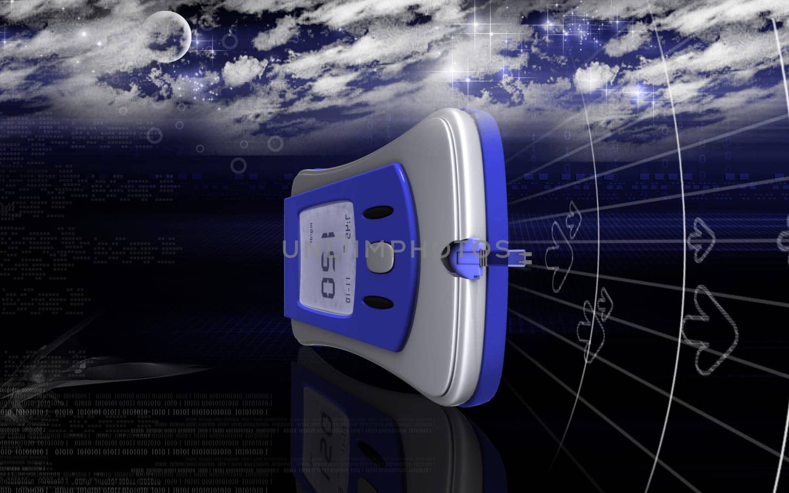 Digital illustration of Glocometer in colour background