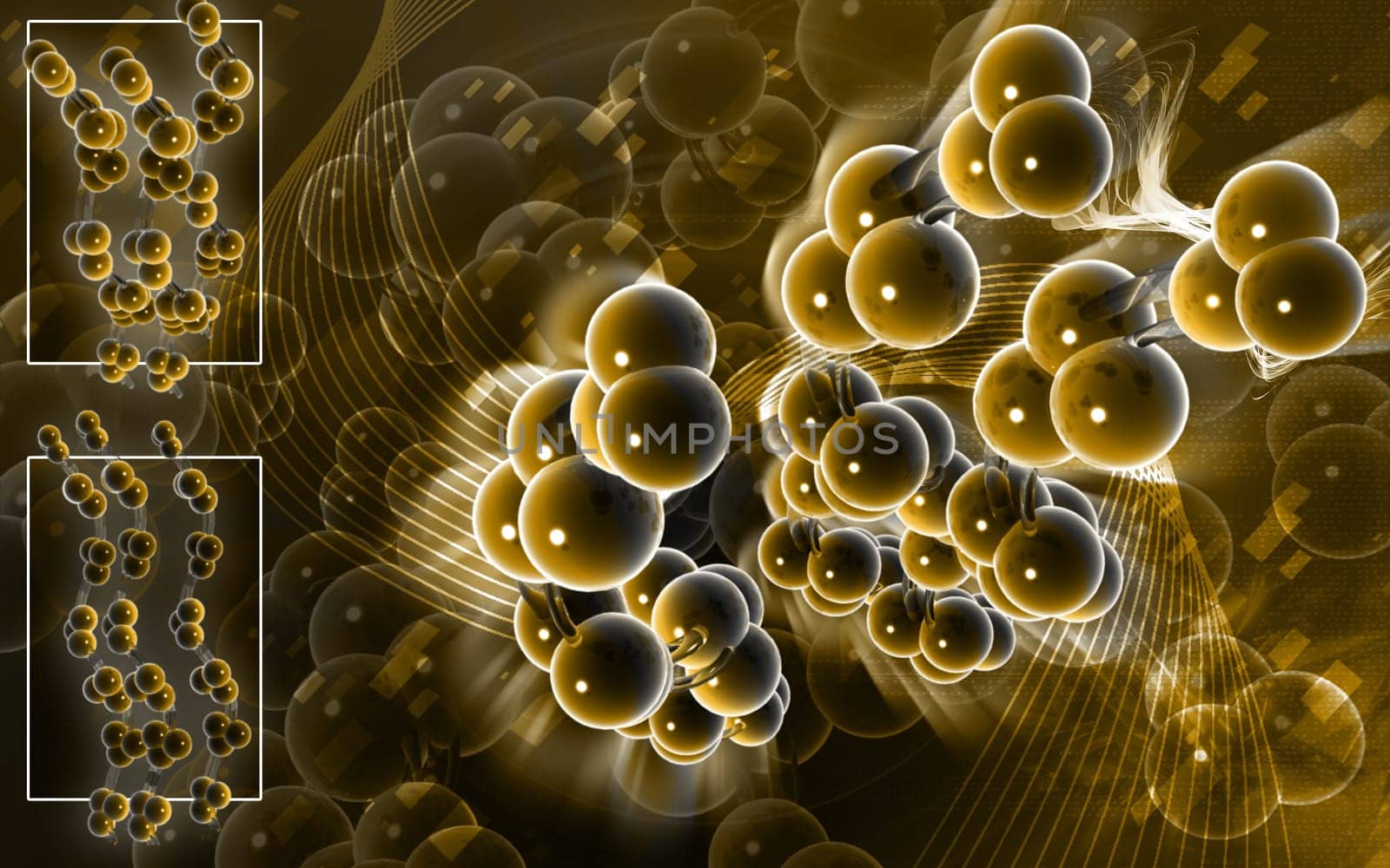 Digital illustration DNA structure in colour background