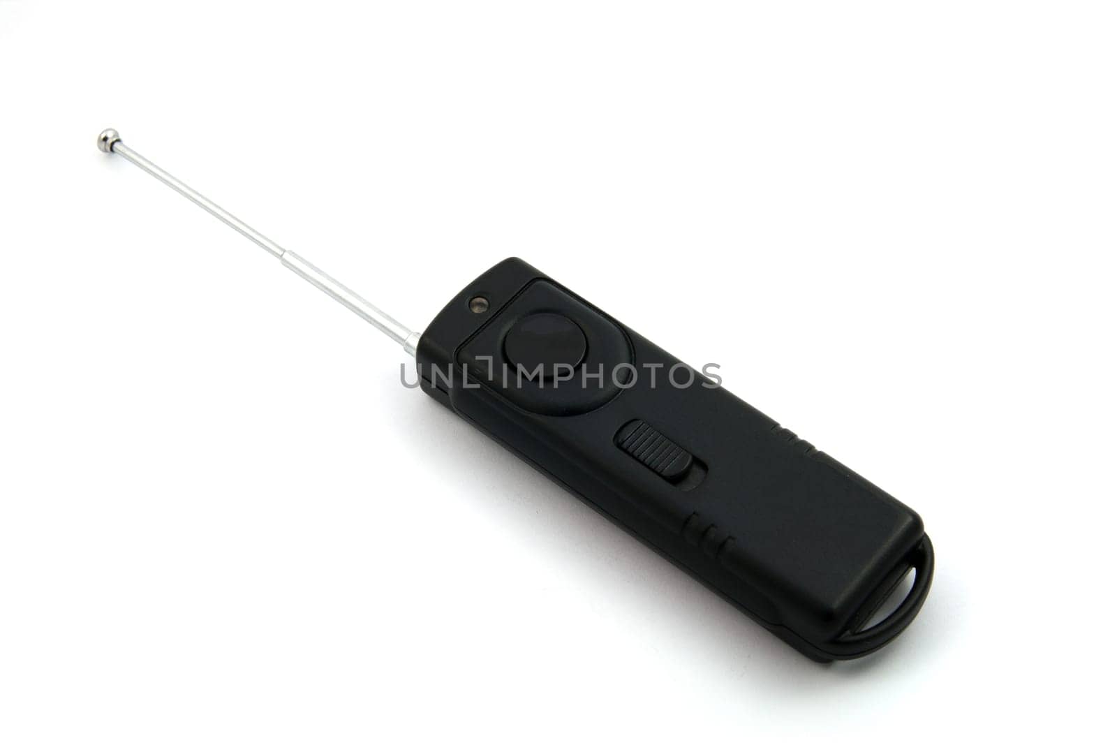 Remote control with antenna on white background