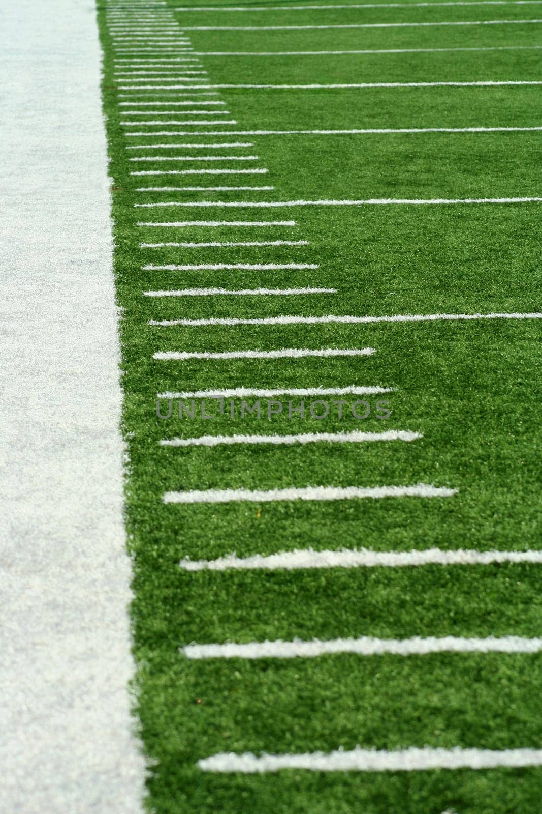 White Football Yard Markers on astro turf