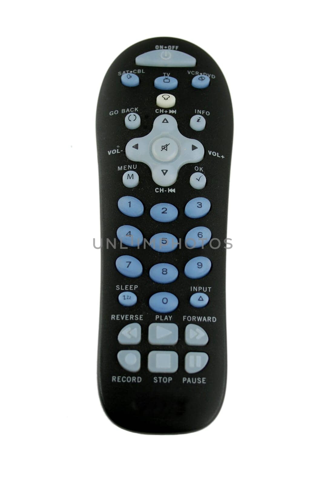 A Universal TV remote control isolated on white