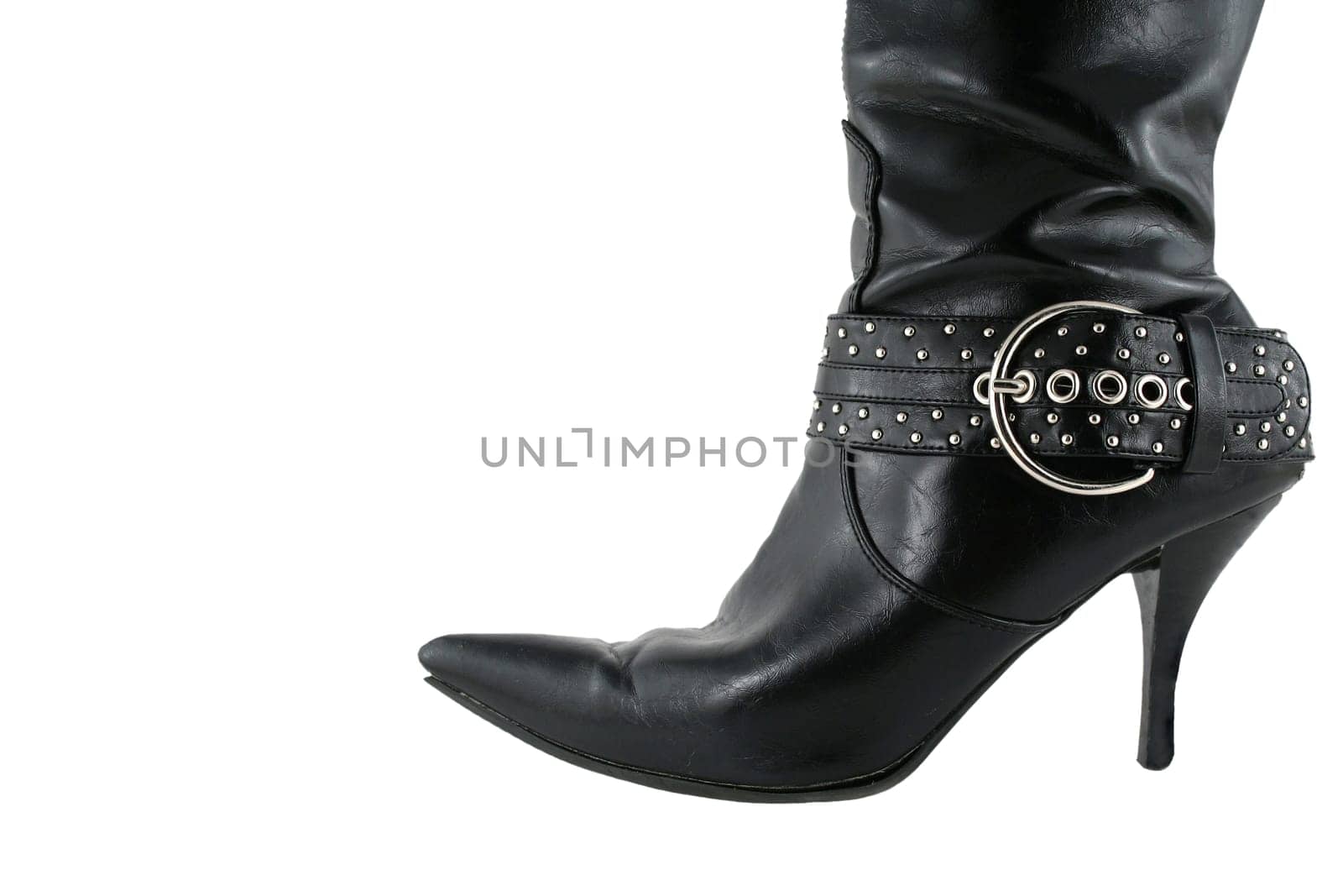 A Womens High Heel boot isolated on white