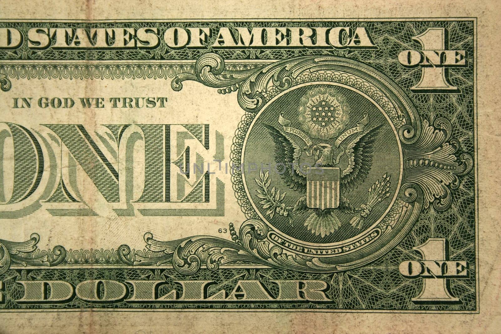 Back Half of a one dollar bill