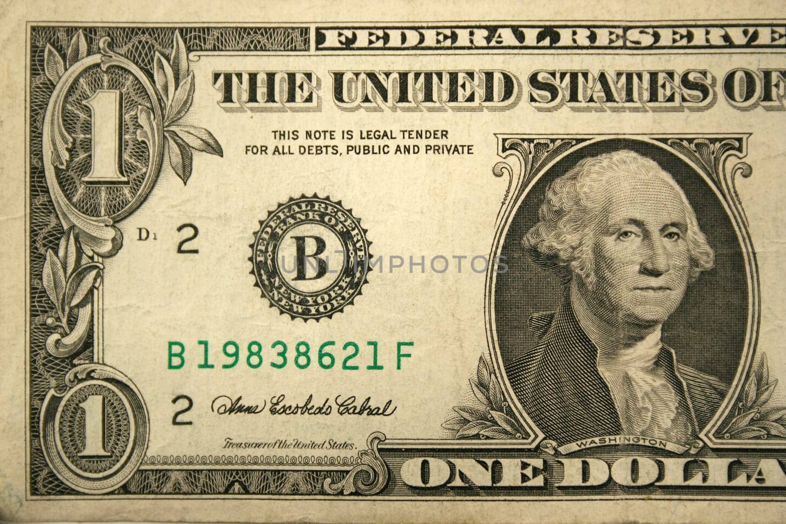 Front Half of a one dollar bill