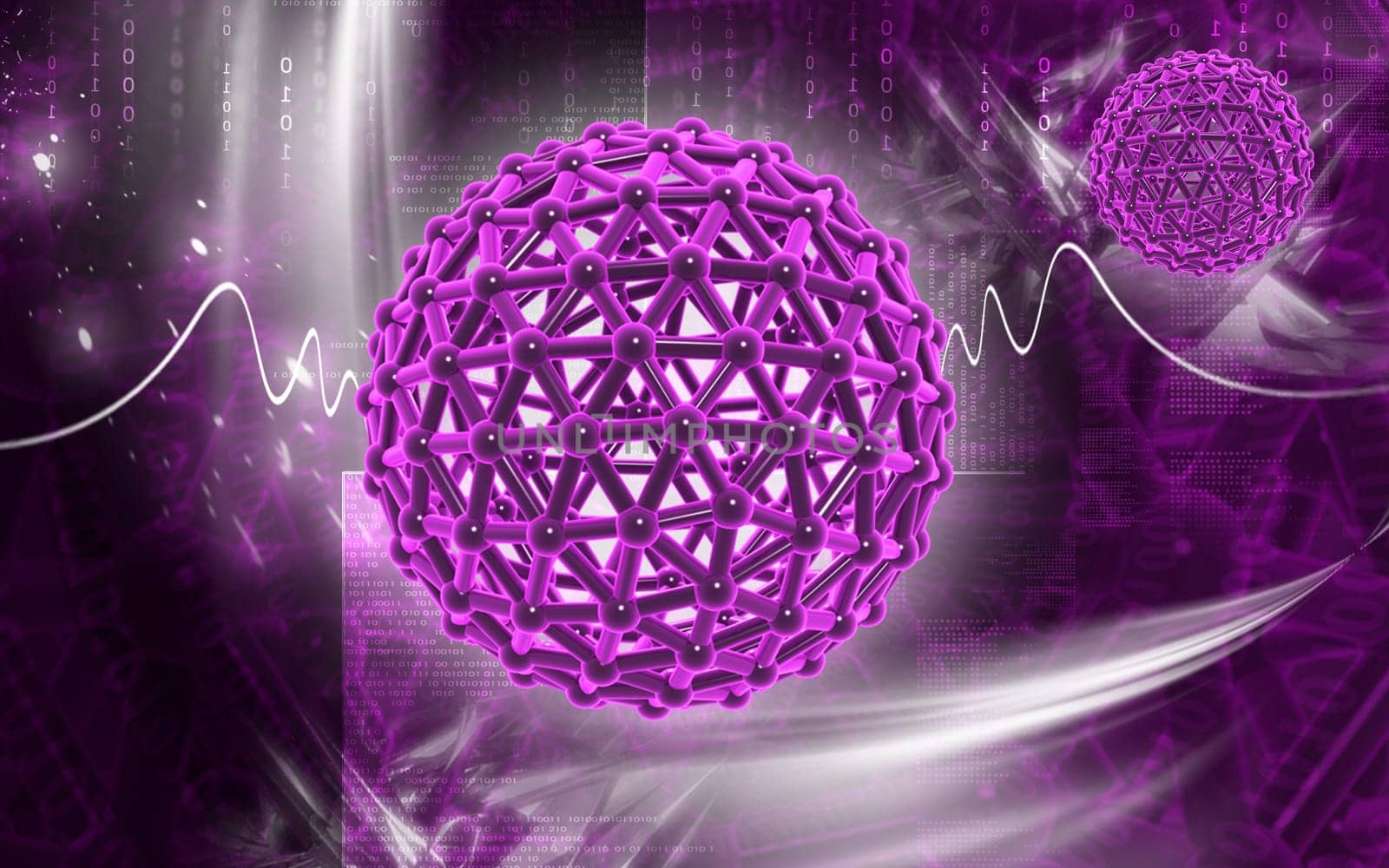 Digital illustration of gene in colour background