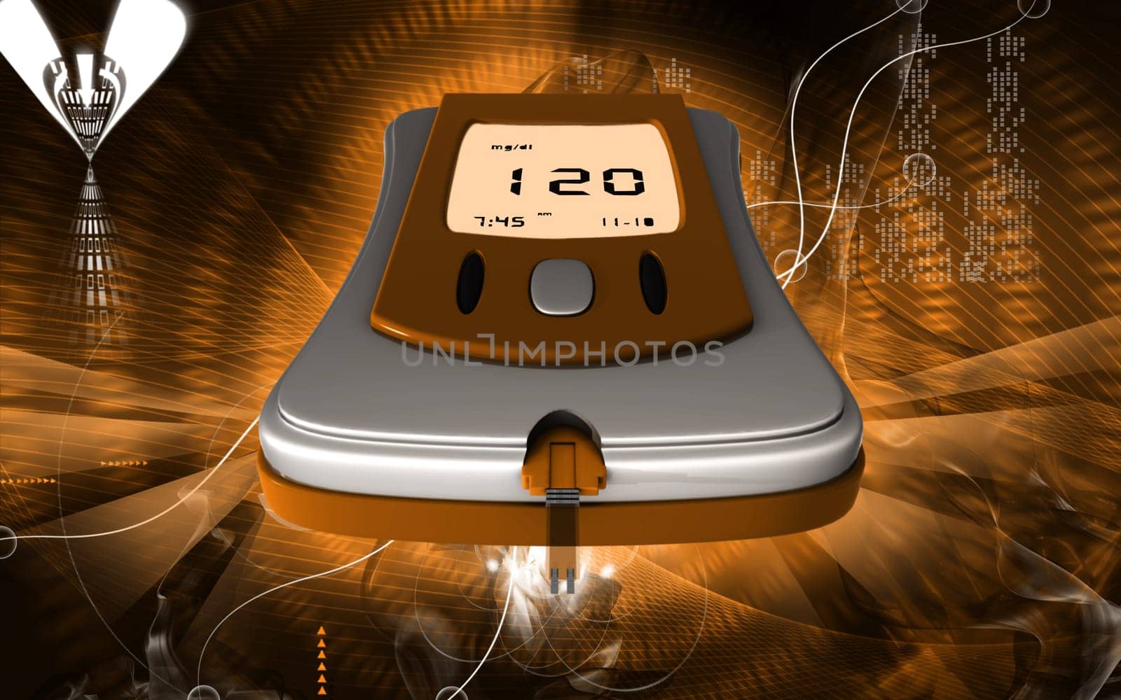 Digital illustration of Glocometer in colour background