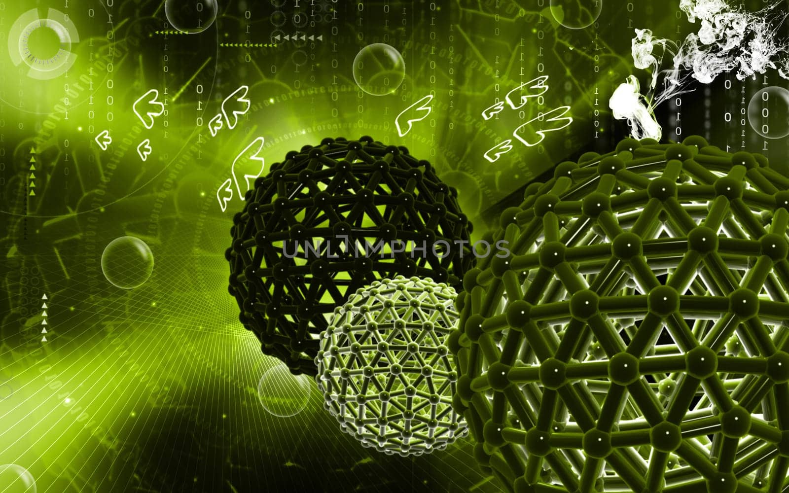 Digital illustration of gene in colour background