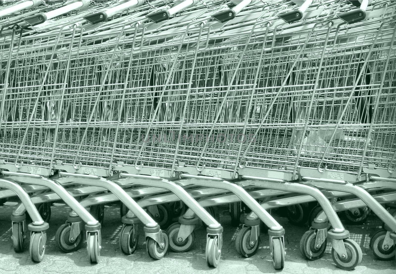 Shopping cart trolley basket used in supermarkets - high dynamic range HDR